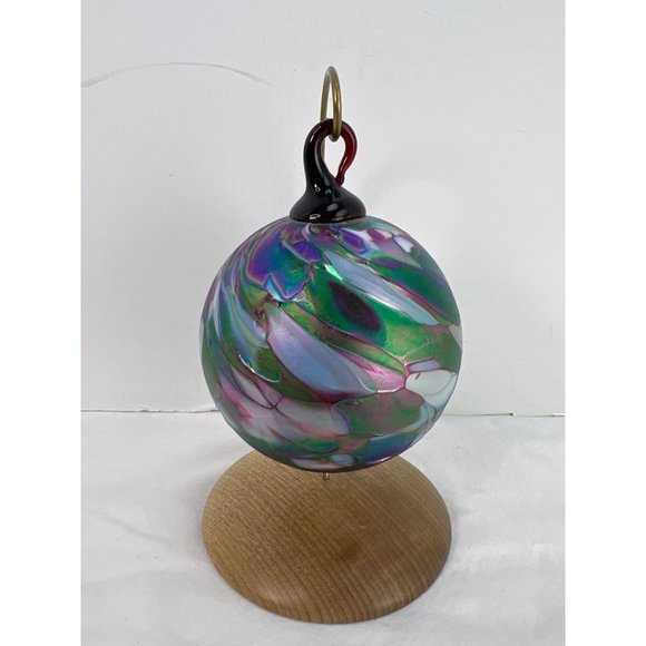 VTG Hand Spun Blown Glass Art Ornament w/ Stand Stateline Myrtlewood - Picture 2 of 8